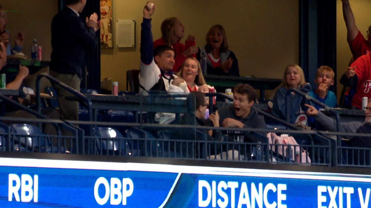 Fan catches foul ball while holding baby | 09/24/2026 | Philadelphia ...