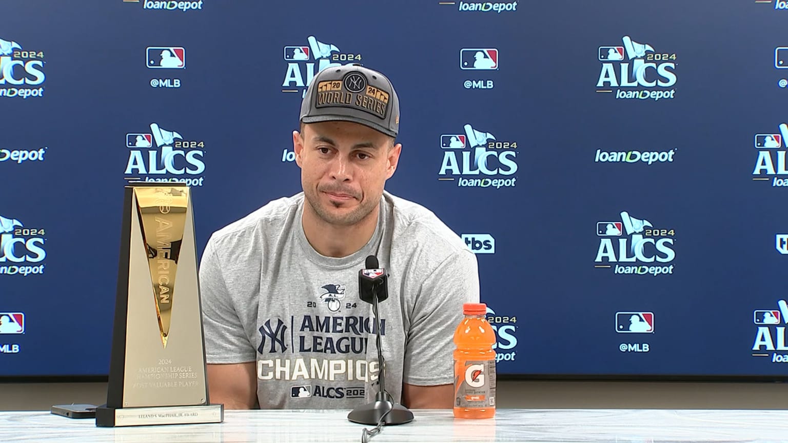 Giancarlo Stanton talks gametying home run, ALCS MVP 10/19/2024