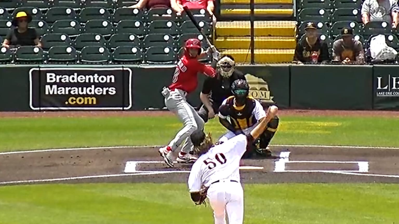 Braxton Ashcraft strikes out the first batter 04/09/2023