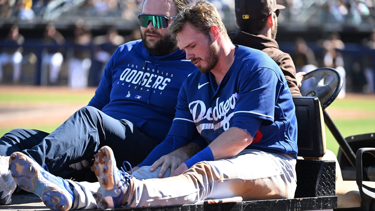 Gavin Lux exits with an injury