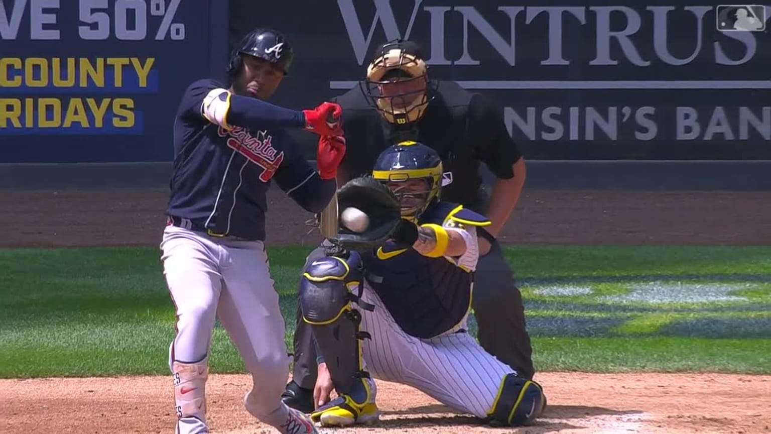 Ozzie Albies gets plunked by a pitch after review | 07/23/2023 ...