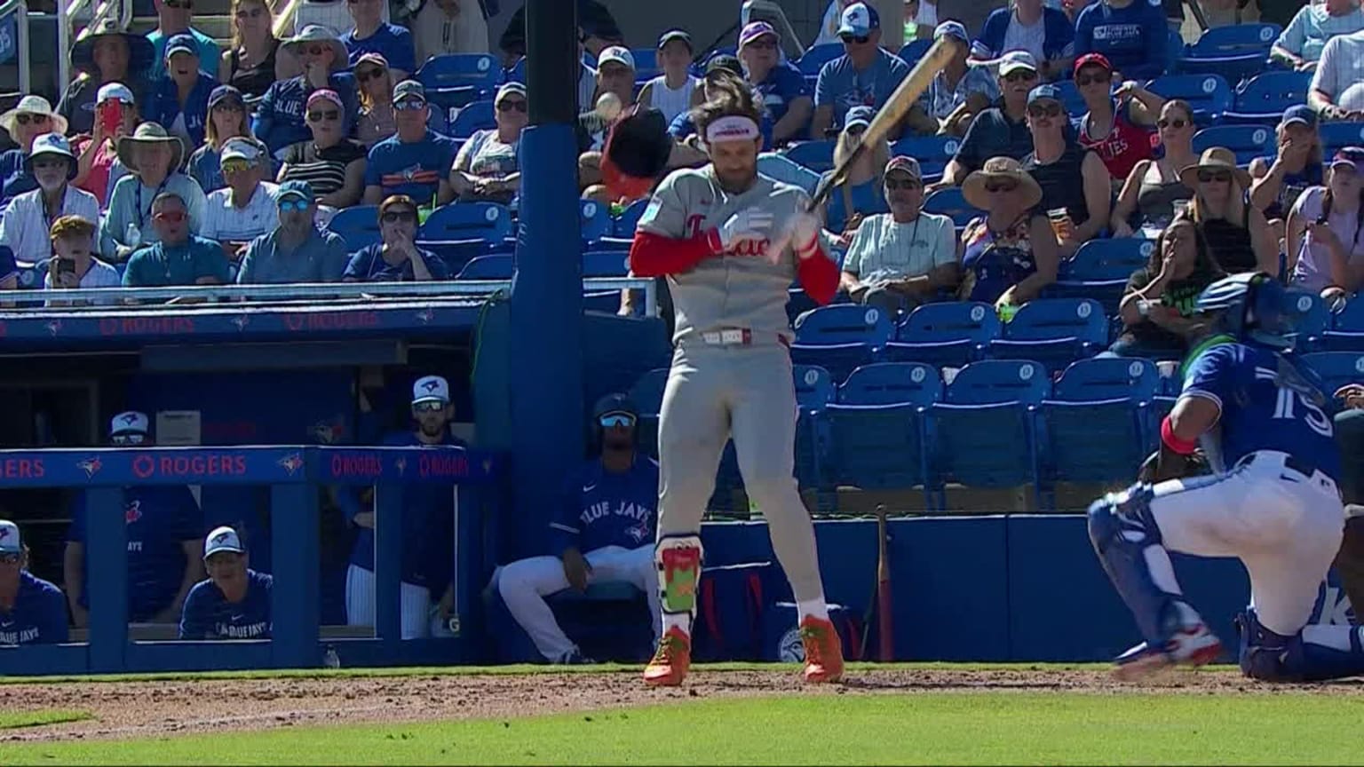 Bryce Harper exits after being hit by a pitch | 02/26/2025 | MLB.com