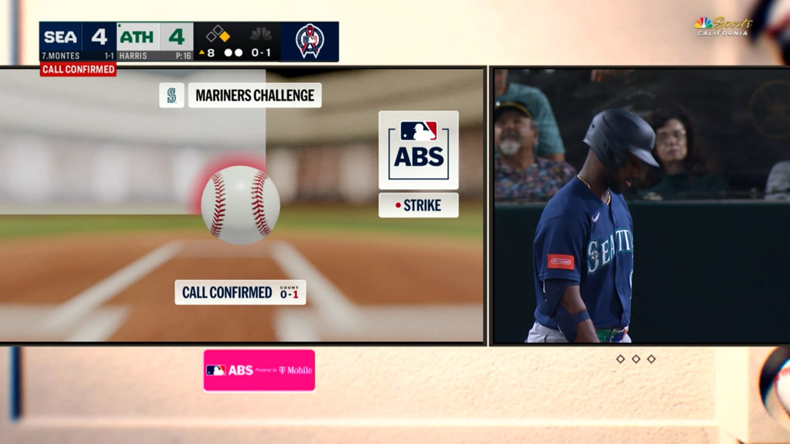 Stike 1 confirmed after ABS challenge | 09/11/2026 | Seattle Mariners