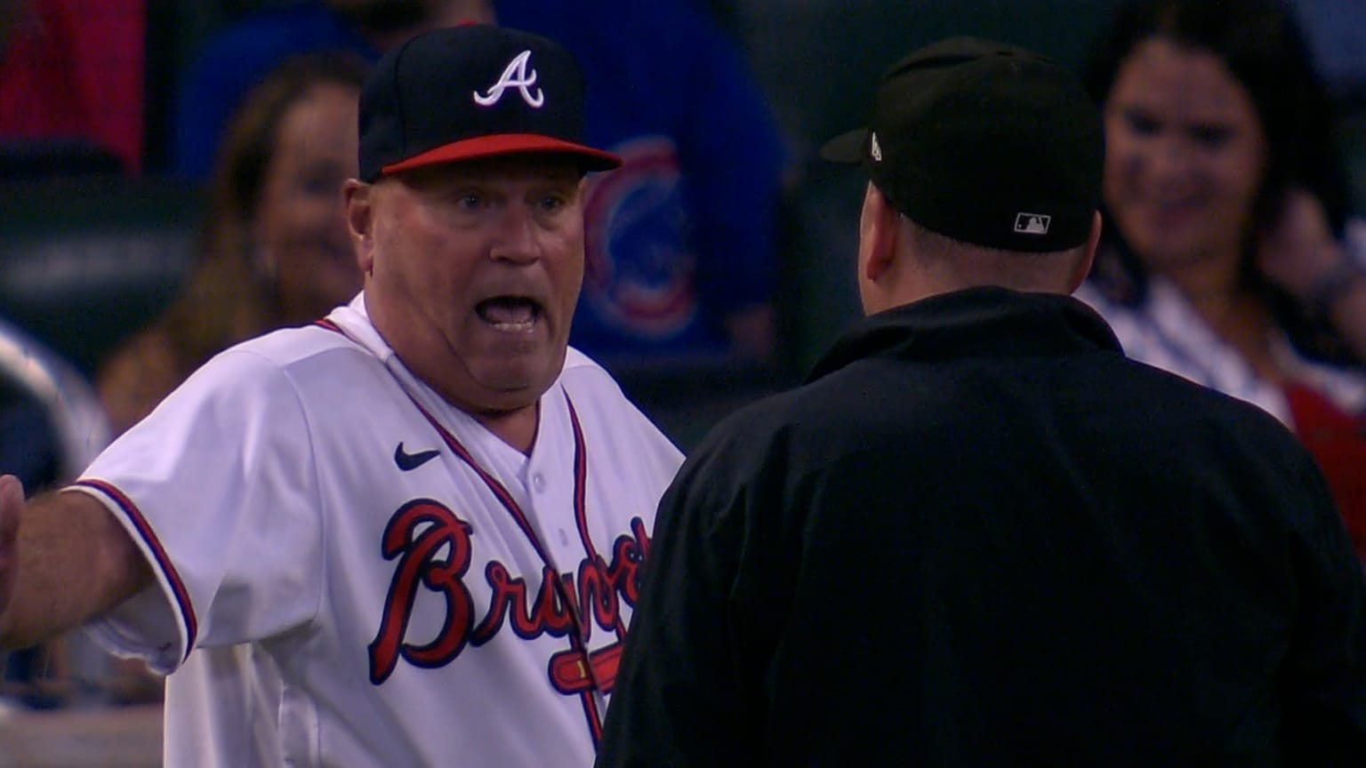 Braves' Brian Snitker ejected following animated argument with