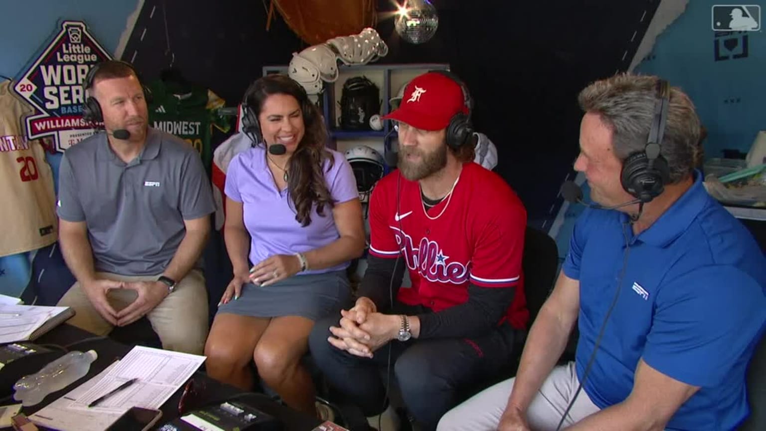 Harper joins booth to talk family 08/20/2023 Philadelphia Phillies