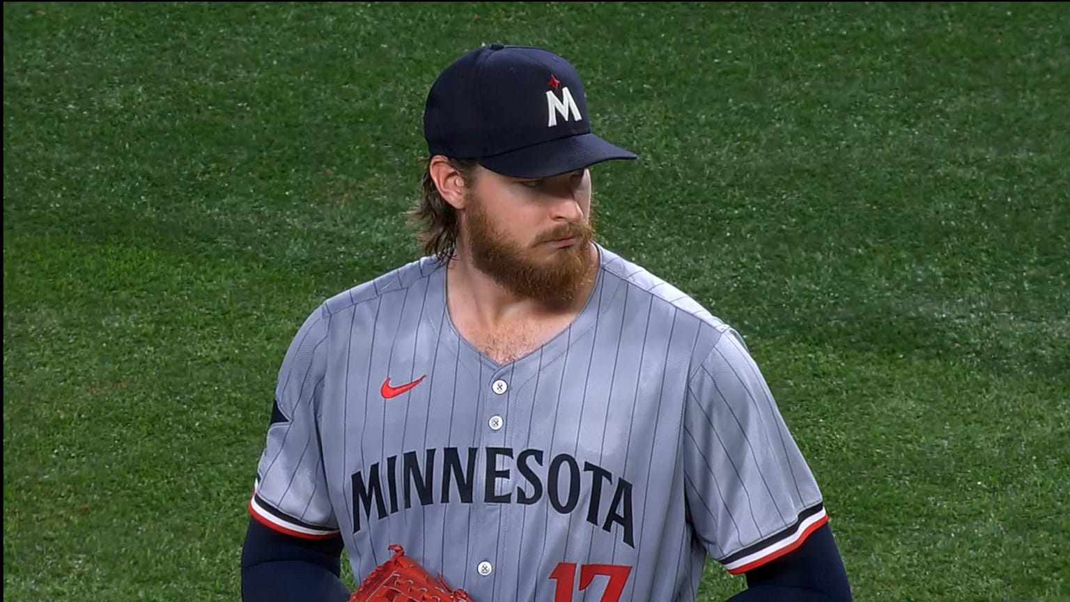 Bailey Ober poncha a Travis Jankowski 15/08/2024 Los Twins de Minnesota