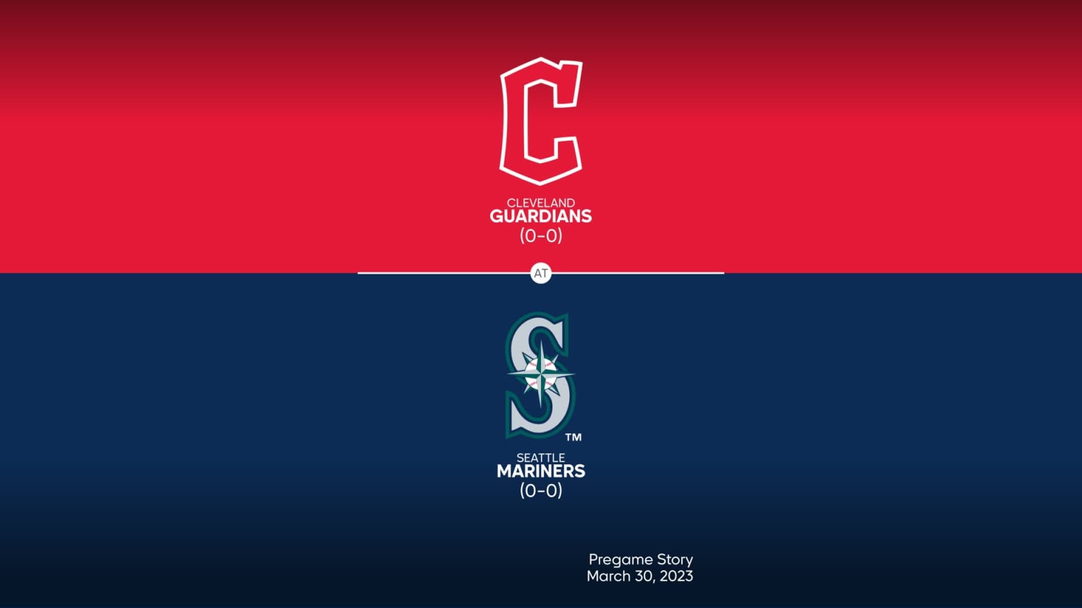 Guardians at Mariners 3/31/2023 Title Slate 03/28/2023