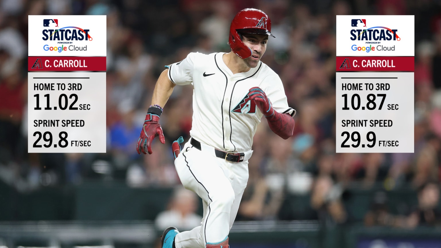 Corbin Carroll shows off his speed on two triples | 04/27