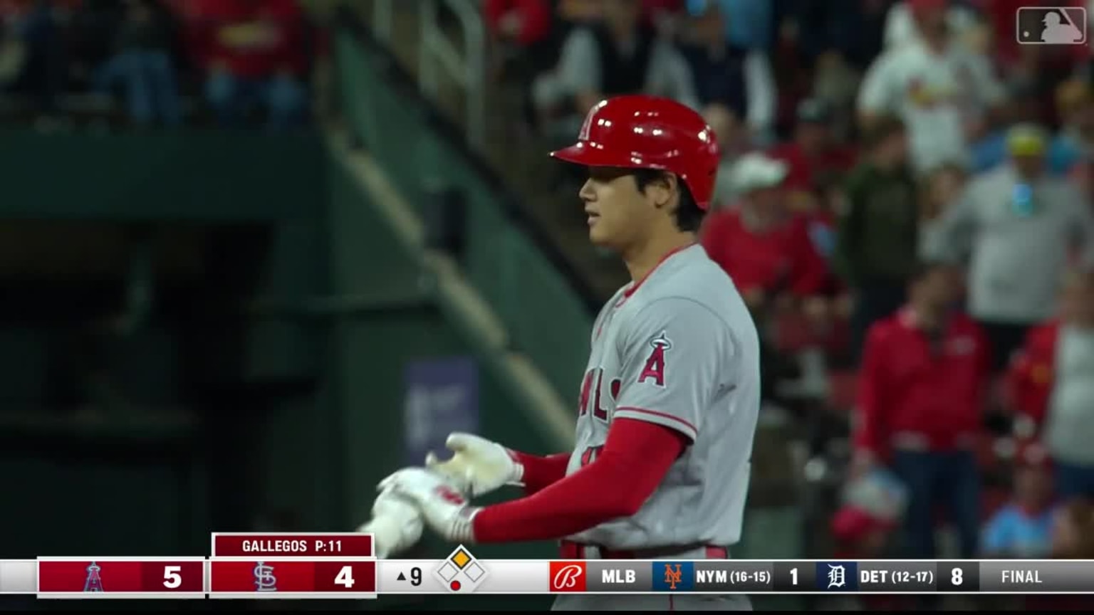 Shohei Ohtani hooks a double 05/03/2023 Los Angeles Angels