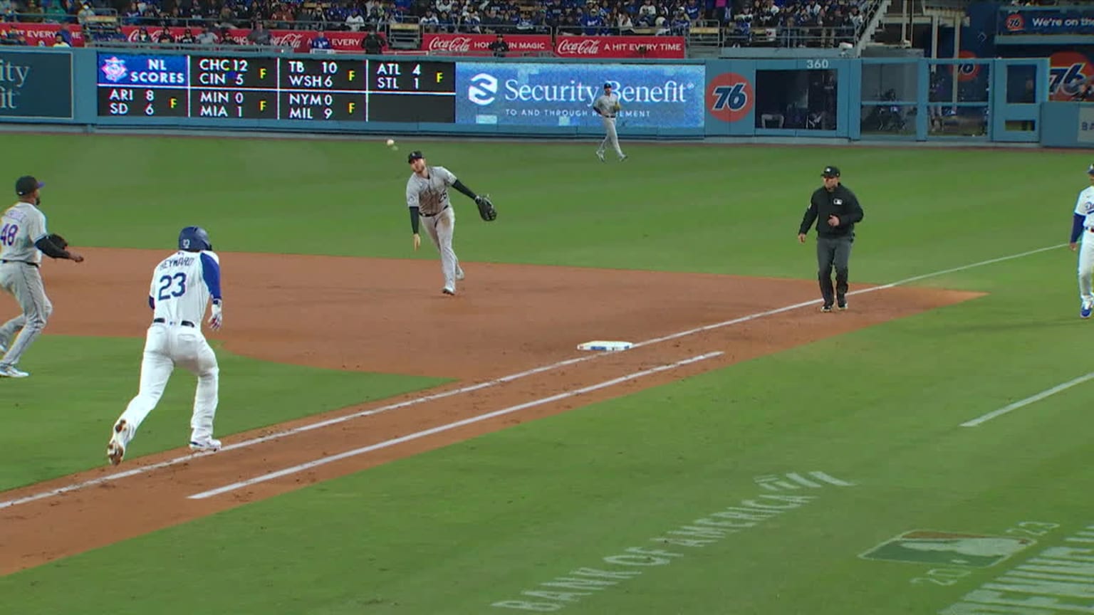 CJ Cron makes a diving stop at first base | 04/04/2023 | MLB.com