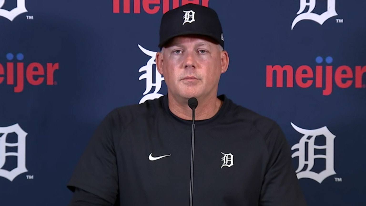 Detroit Tigers manager AJ Hinch talks after sweeping Brewers