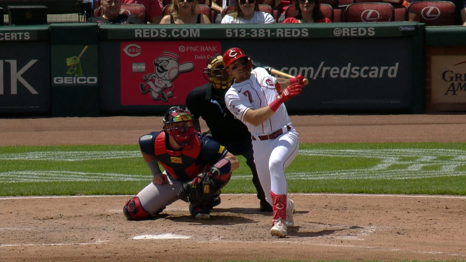 Steer puts the Reds on the board with an RBI double | 06/25/2023 ...