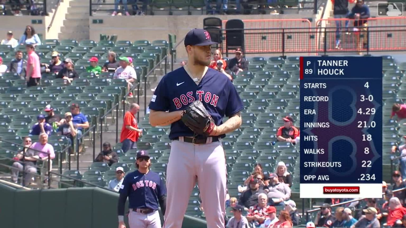 Houck k s two and makes a great catch in 5th start 04 26 2023