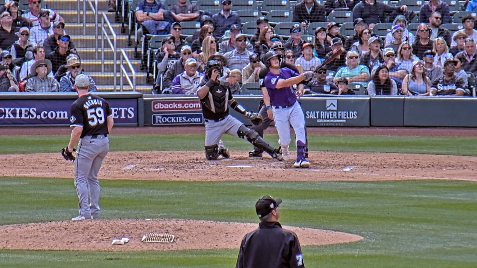 Hunter Goodman's threerun homer 03/24/2024 Colorado Rockies