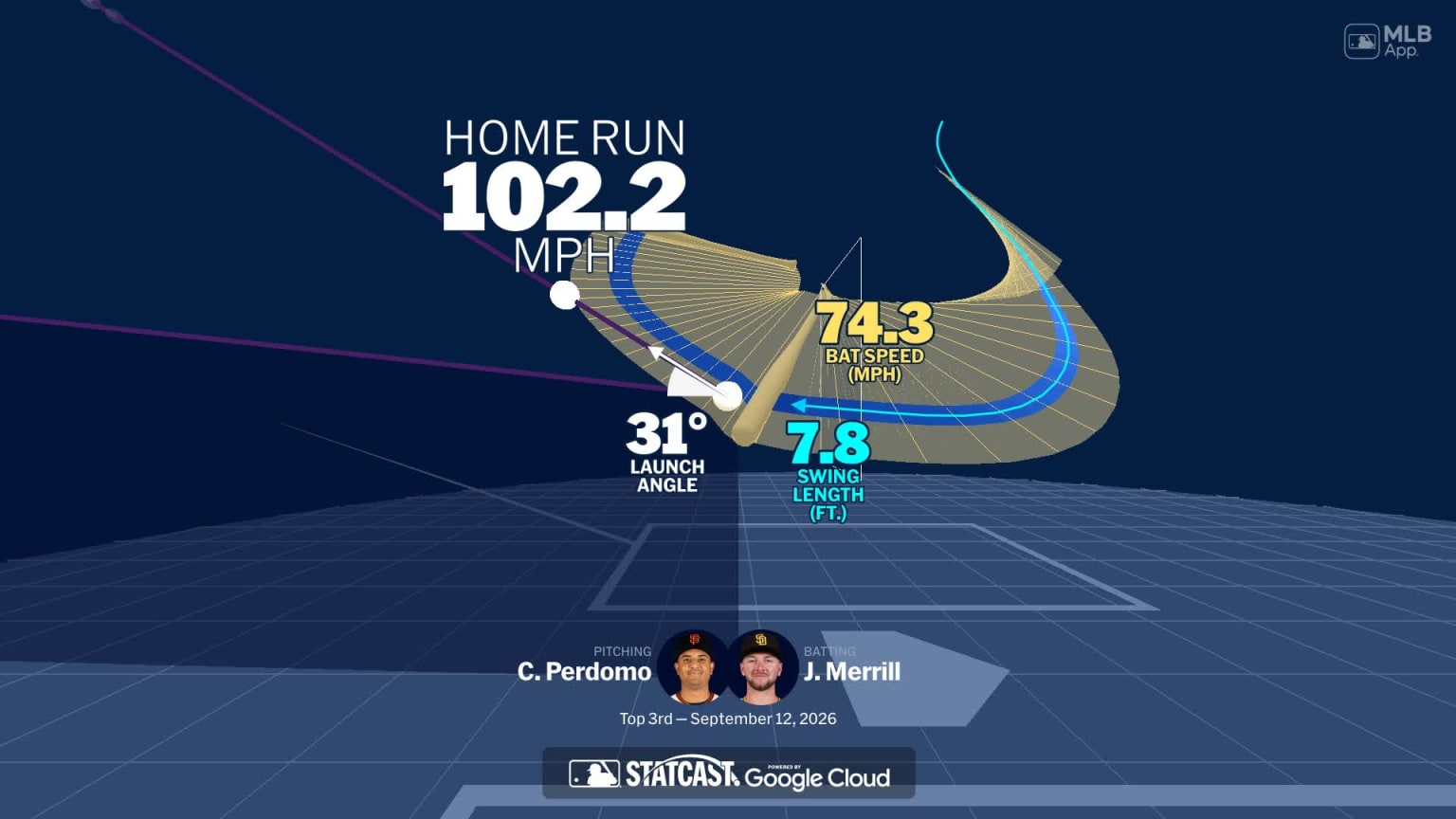 An animated look at Jackson Merrill's home run | 09/12/2026 | MLB.com