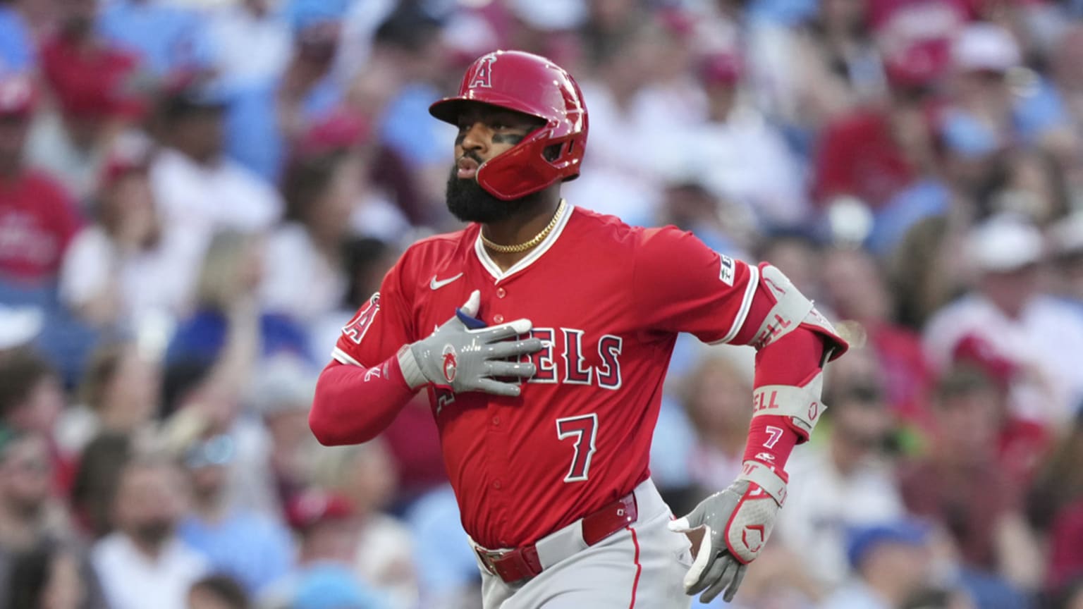 MLB 1年目 JO ADELL ref auto Jo Adell's single plates two | 07/29/2025 | Los Angeles Angels