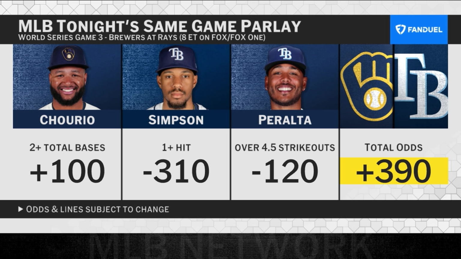 MLB Tonight picks FanDuel SGP for October 26 | 10/26/2026 | Houston Astros