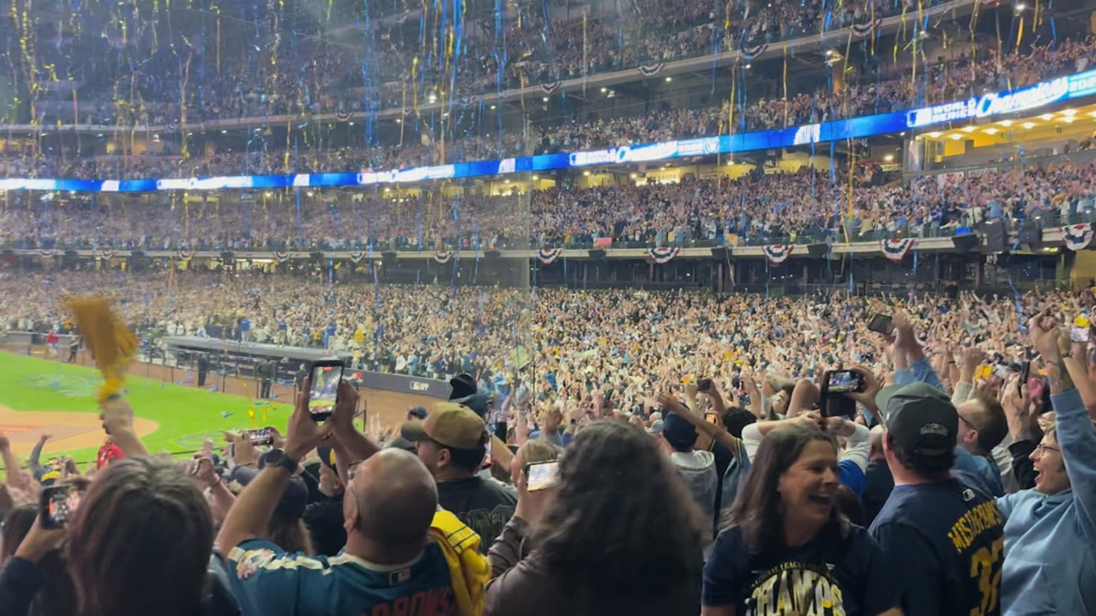 Fans celebrate at American Family Field watch party | 10/28/2026 ...