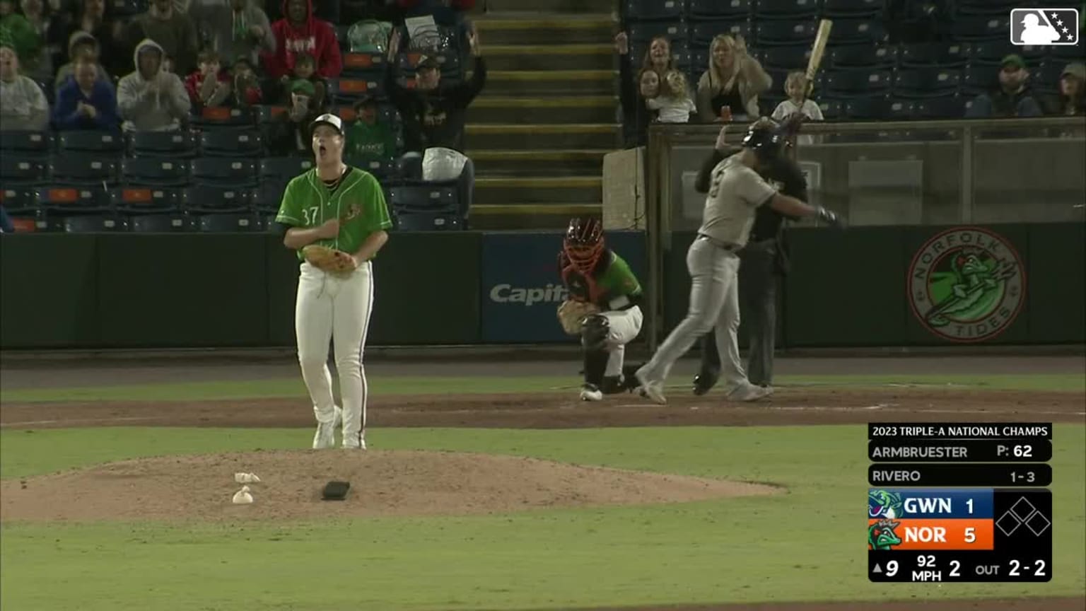 Justin Armbruester records his sixth strikeout 04/27/2024