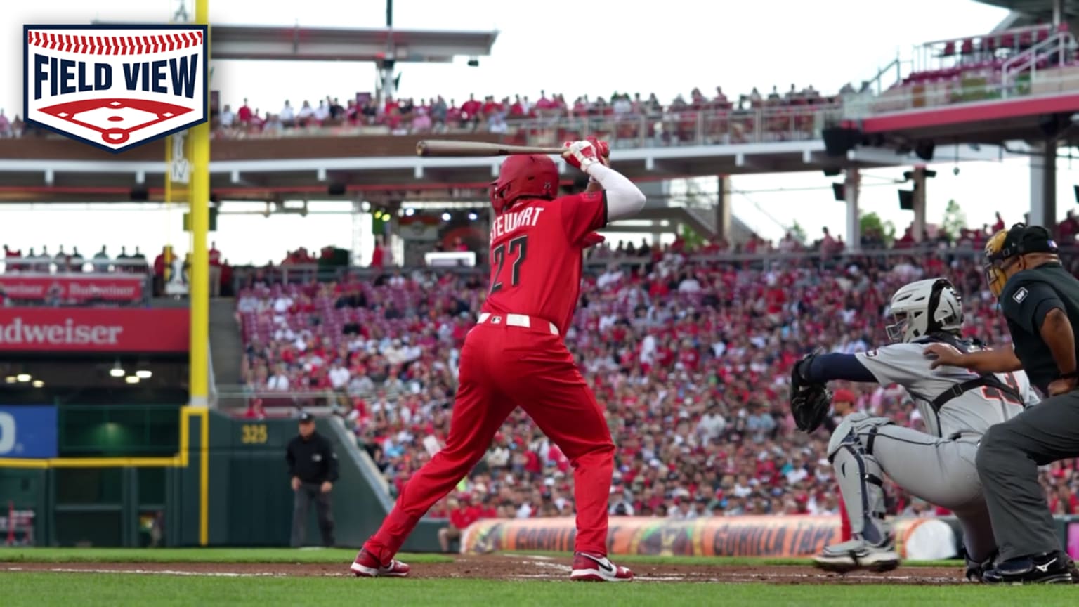 Field View: Sal Stewart's three-run home run | 04/25/2026 | Cincinnati Reds