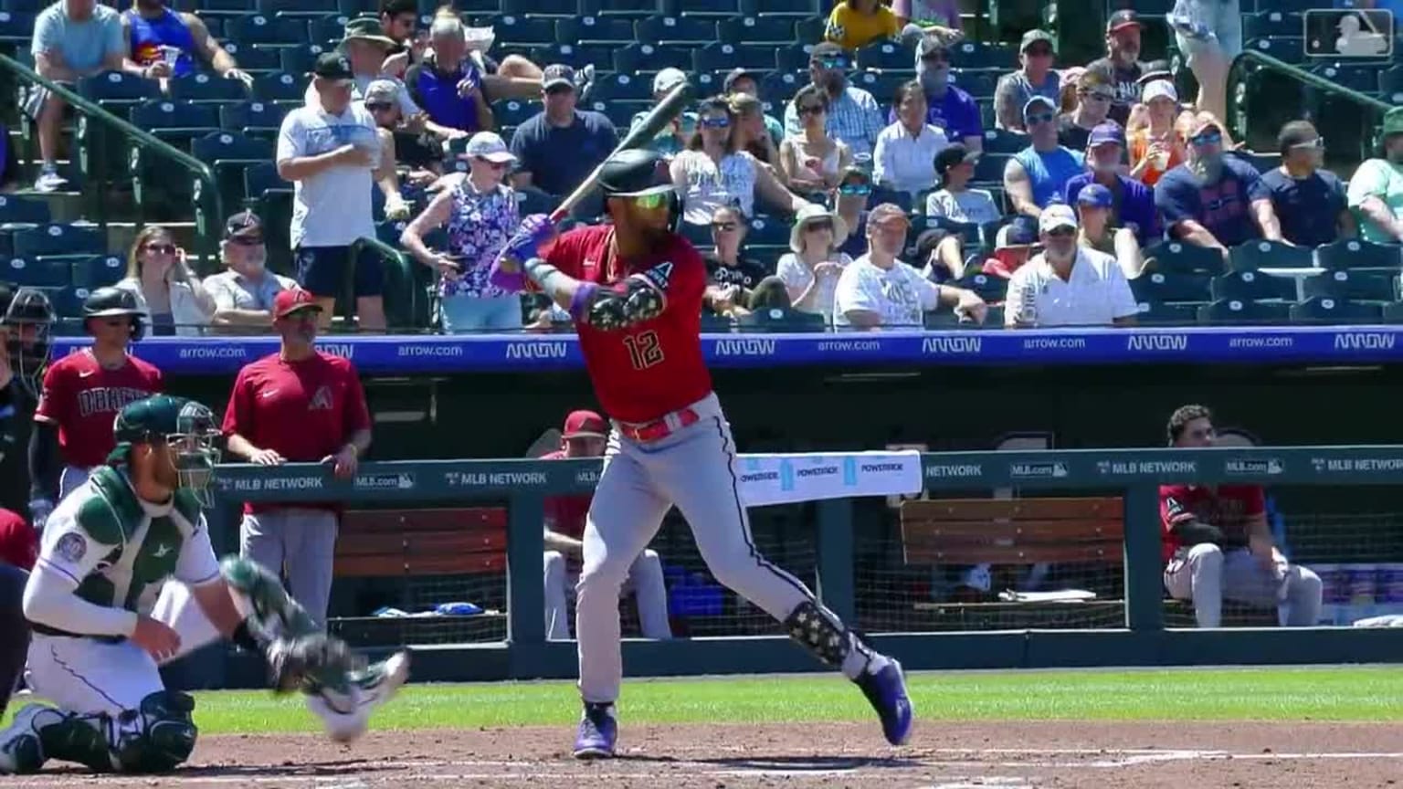 Arizona Diamondbacks' Lourdes Gurriel Jr. looks from the dugout