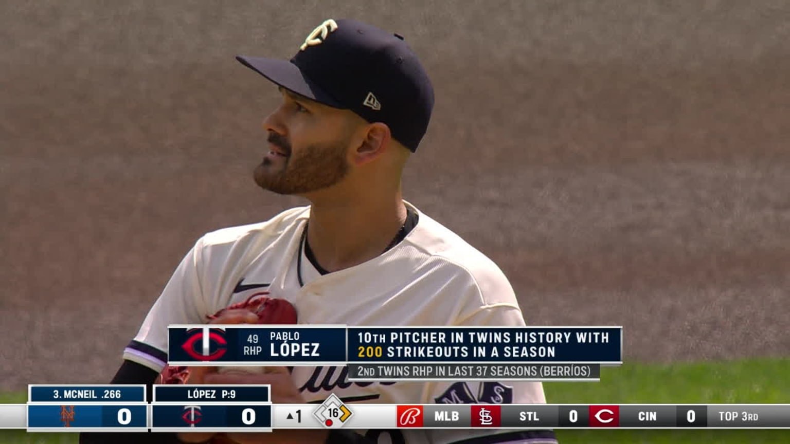Pablo Lópezs 200th strikeout 09/10/2023 MLB