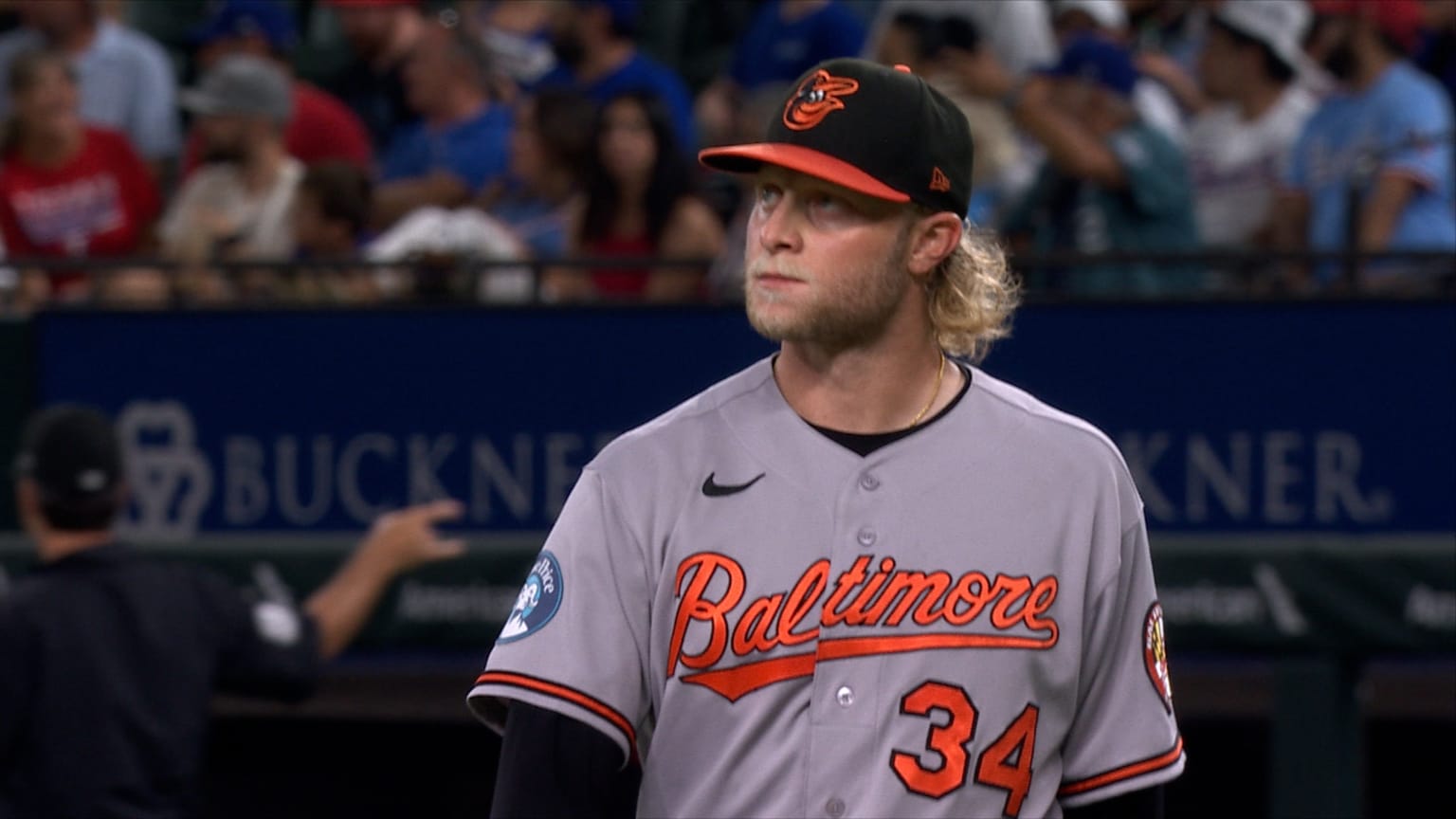 Shane Baz strikes out nine Texas hitters through eight innings of work, including four in five batters during the 4th and 5th inning