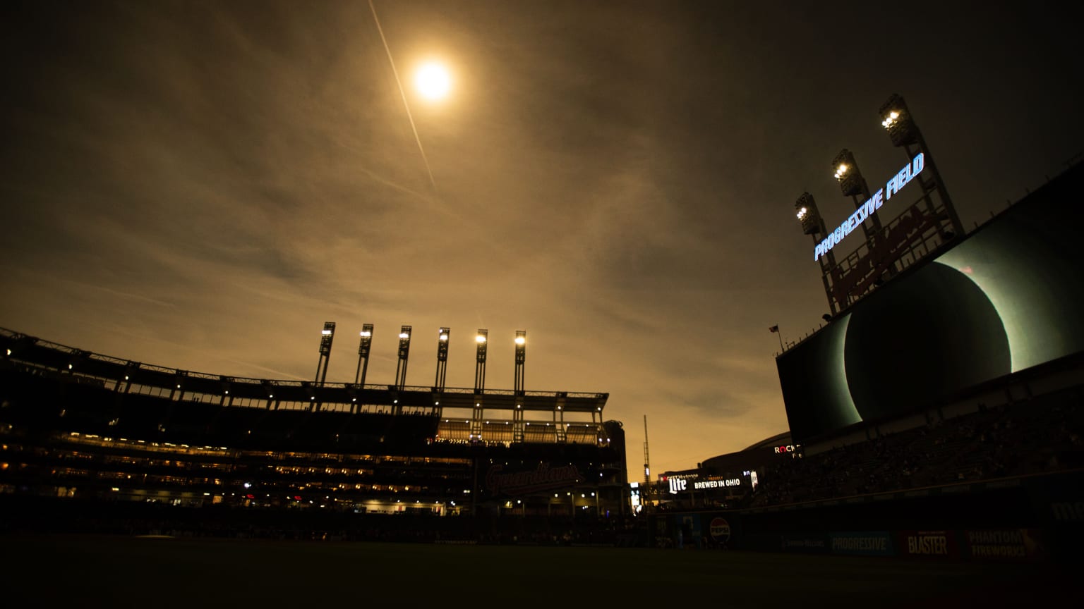 Solar eclipse passes directly over Progressive Field 04/08/2024