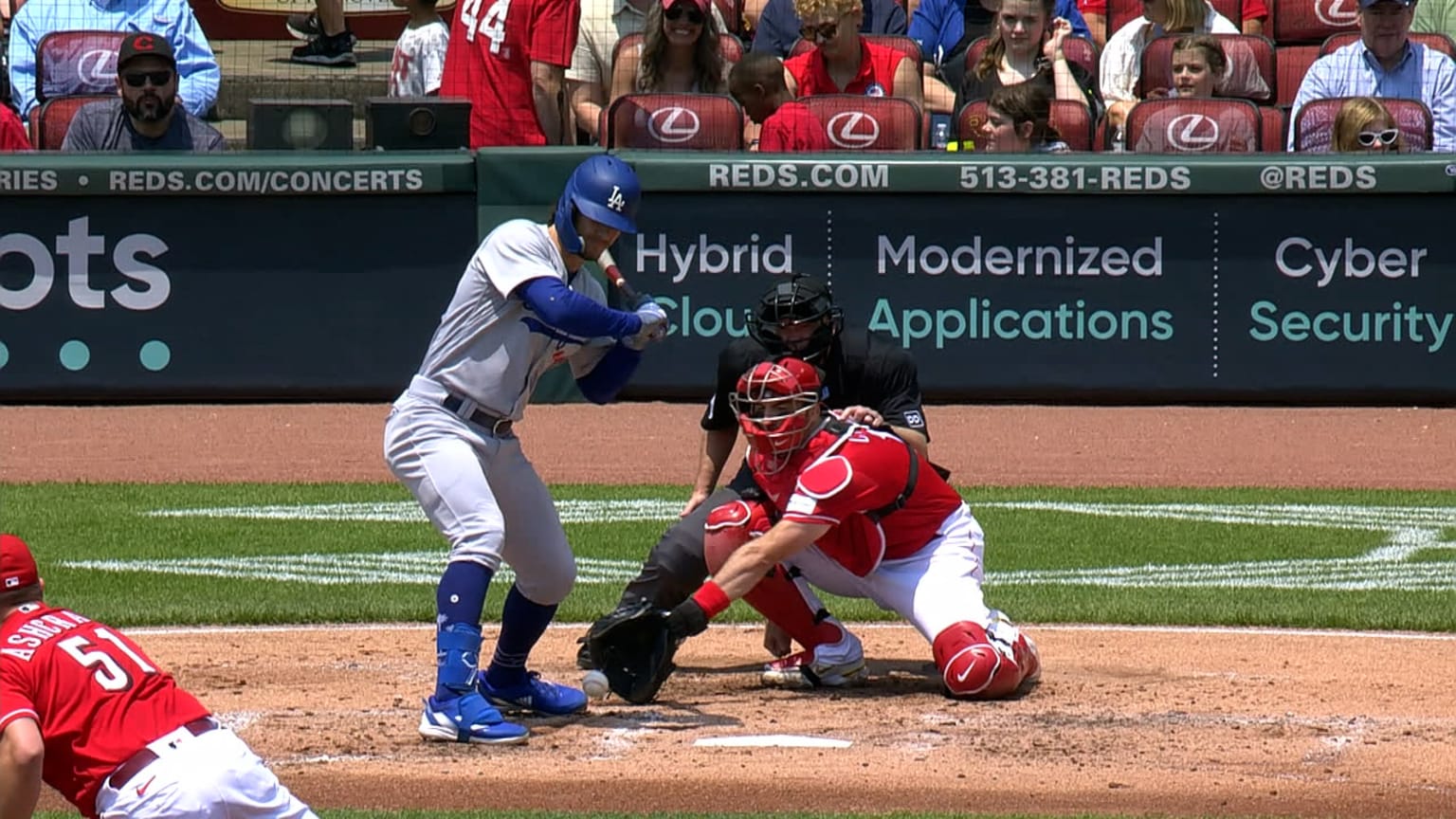 Outman hit by pitch after review in 3rd | 06/08/2023 | Los Angeles Dodgers