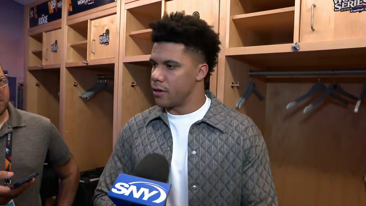 Juan Soto recaps the Yankees' Game 2 loss 10/26/2024 Texas Rangers