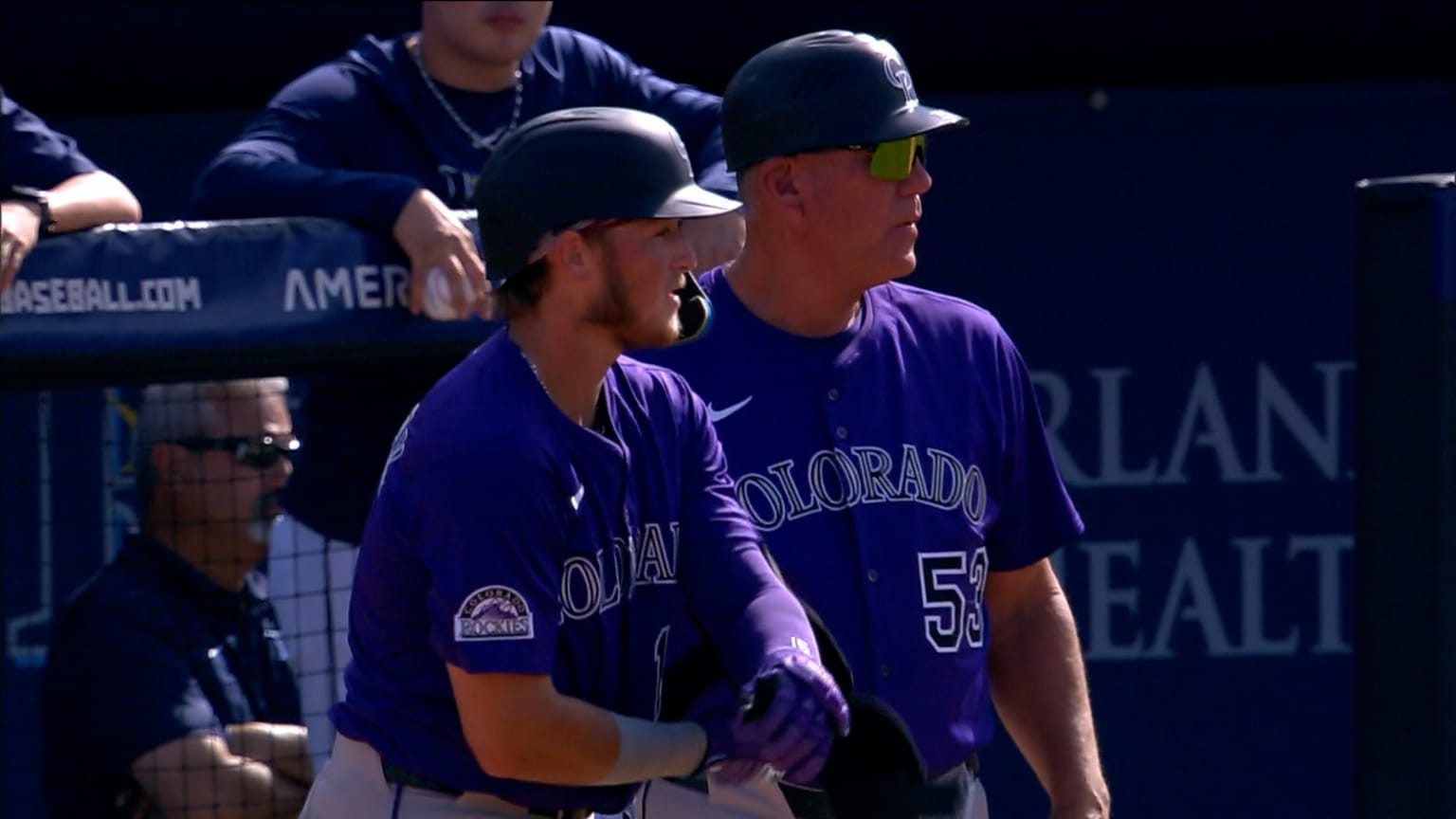 Hunter Goodman hits a single