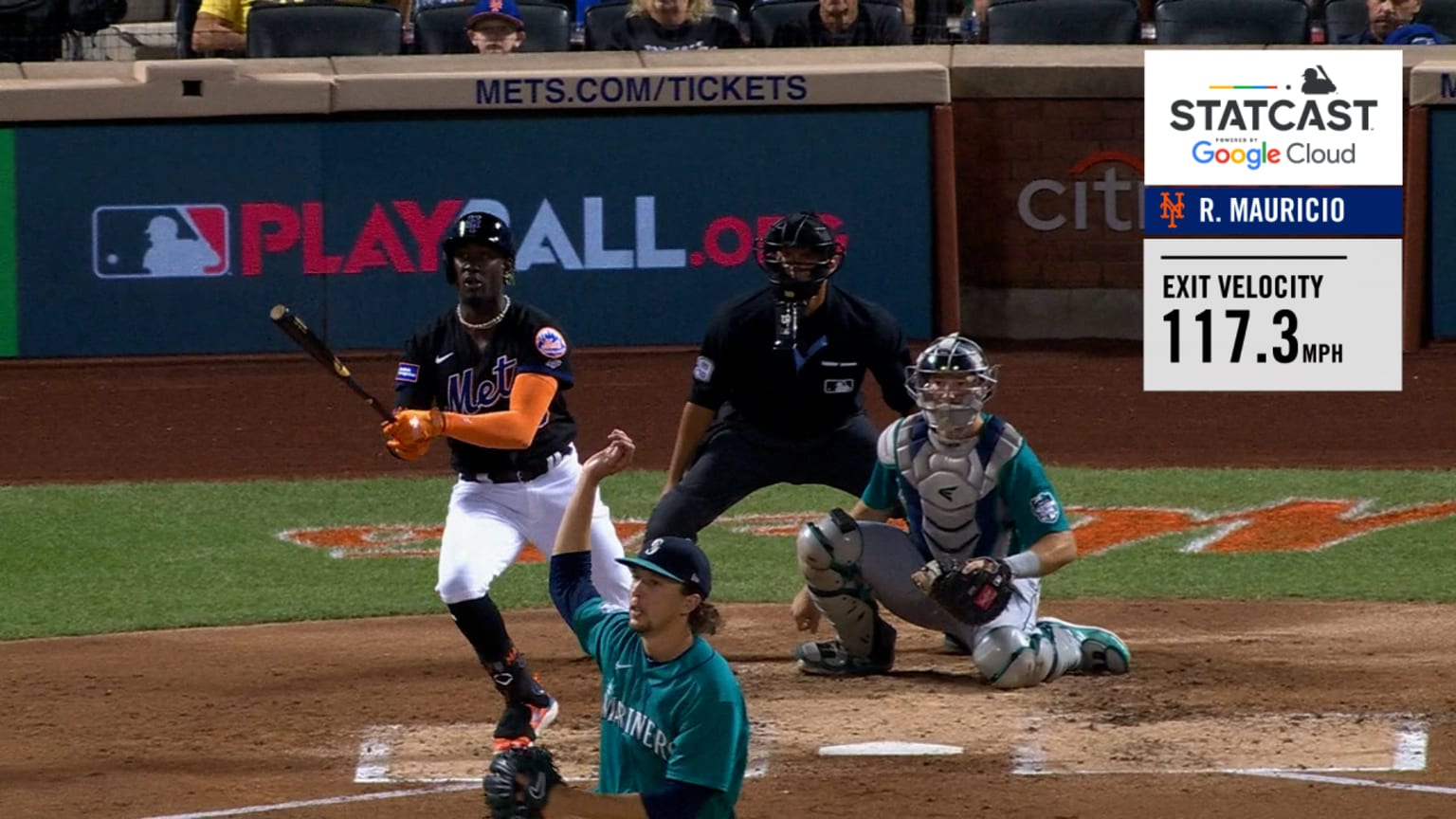 Ronny Mauricio hits his first MLB double at 117.3 mph | 09/01/2023 ...