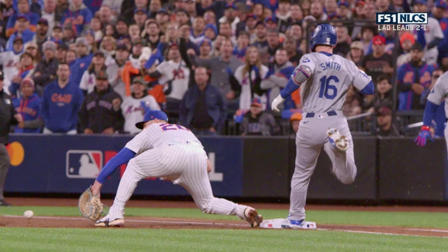 Will Smith is safe at first base after review 10/17/2024 Colorado