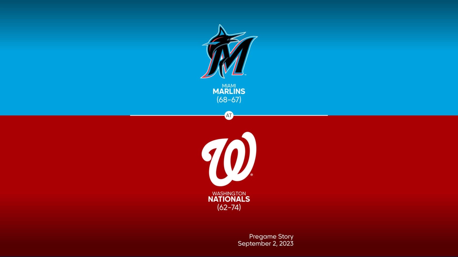 Marlins at Nationals - September 2, 2023: Title Slate
