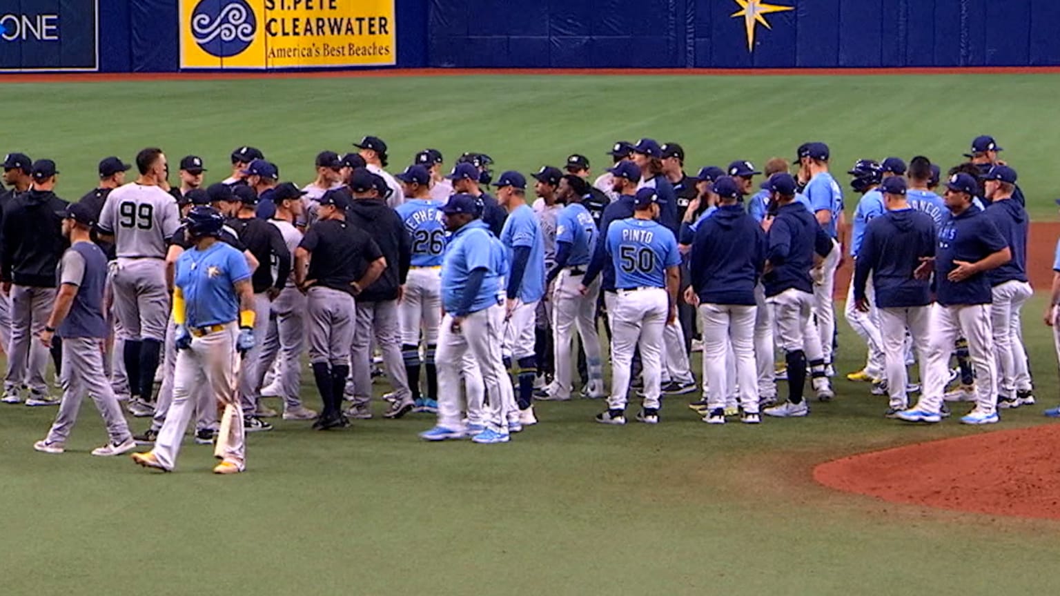 Yankees, Rays clear benches twice 08/27/2023 Tampa Bay Rays