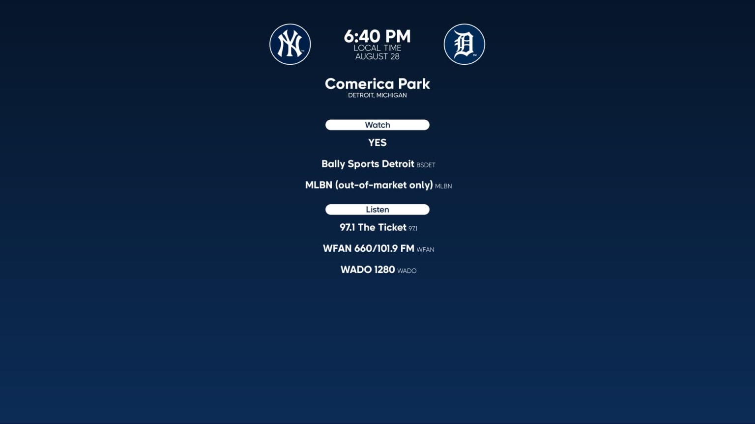 Yankees vs. Tigers Tickets 2023