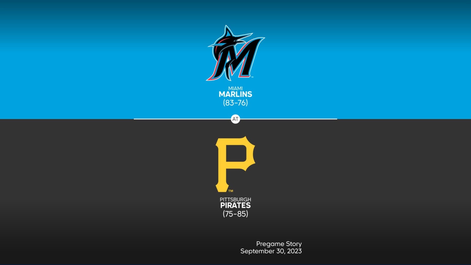 Pirates at Marlins - June 24, 2023: Title Slate, 06/23/2023