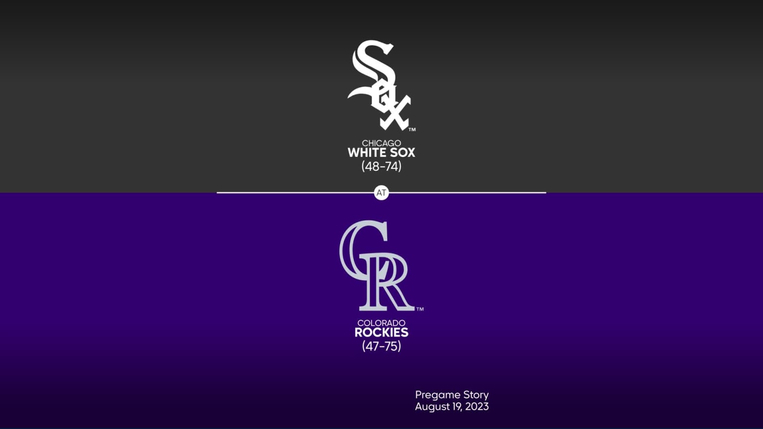 The Chicago White Sox are perfect. The Colorado Rockies are