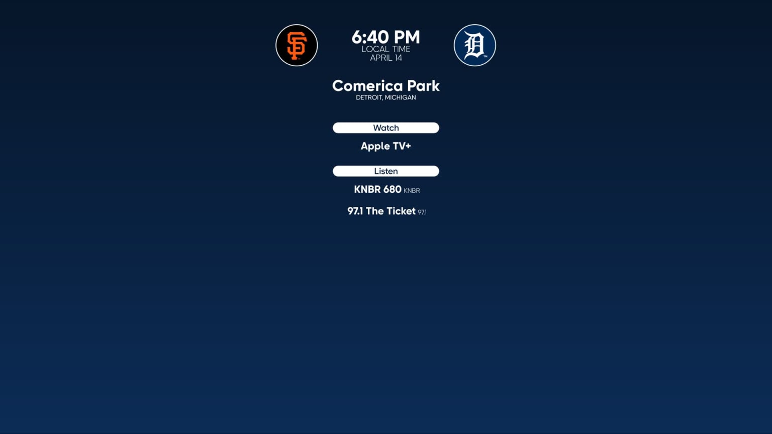 Giants at Tigers - April 14, 2023: Tune In | 04/12/2023 | MLB.com