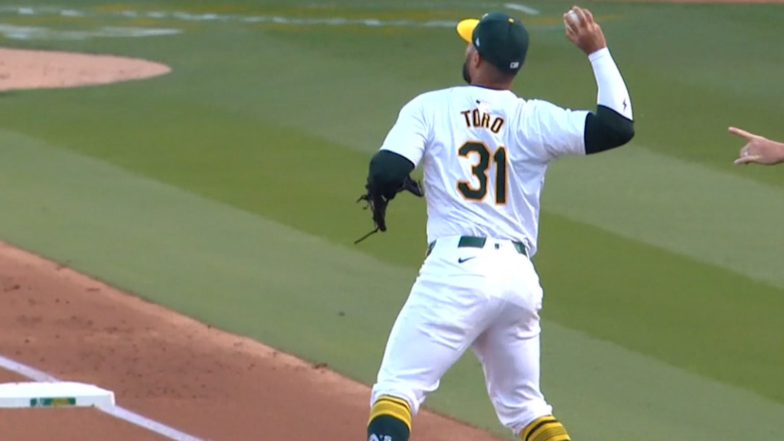 Abraham Toro's nice throw from third 05/21/2024 Oakland Athletics