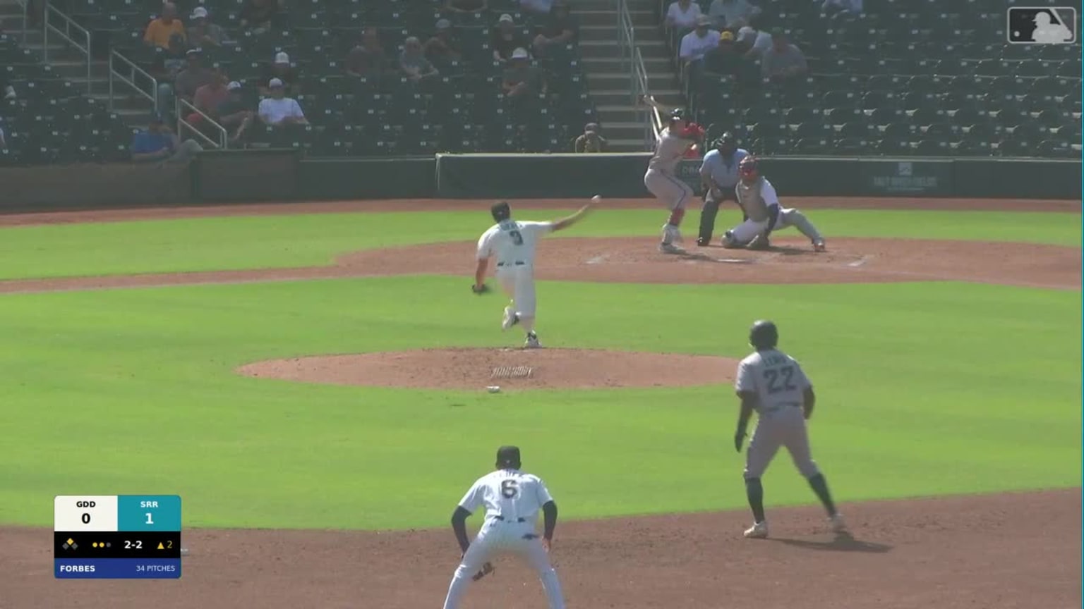 Owen Carey singles on a line drive to center fielder Teo Banks. Dillon ...