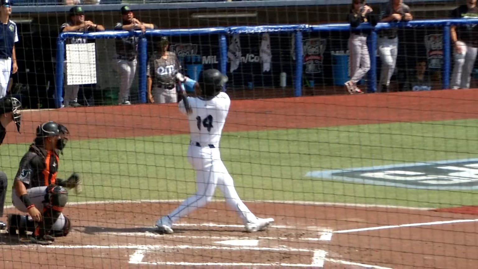 Dbacks No. 5 prospect Gino Groover legs out a triple 08/27/2023