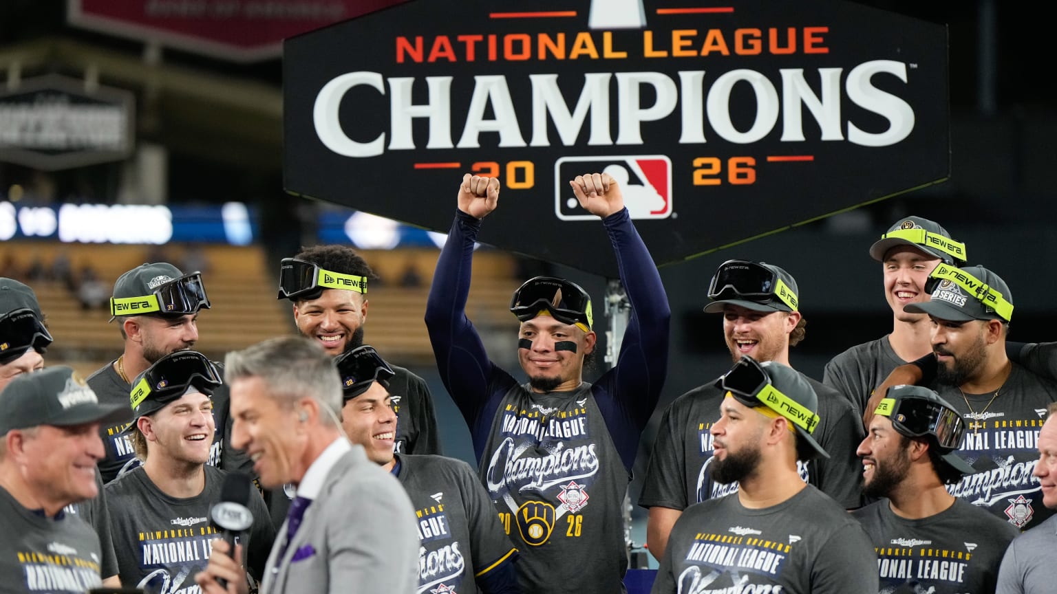Brewers are presented with NL Championship Trophy | 10/15/2026 ...