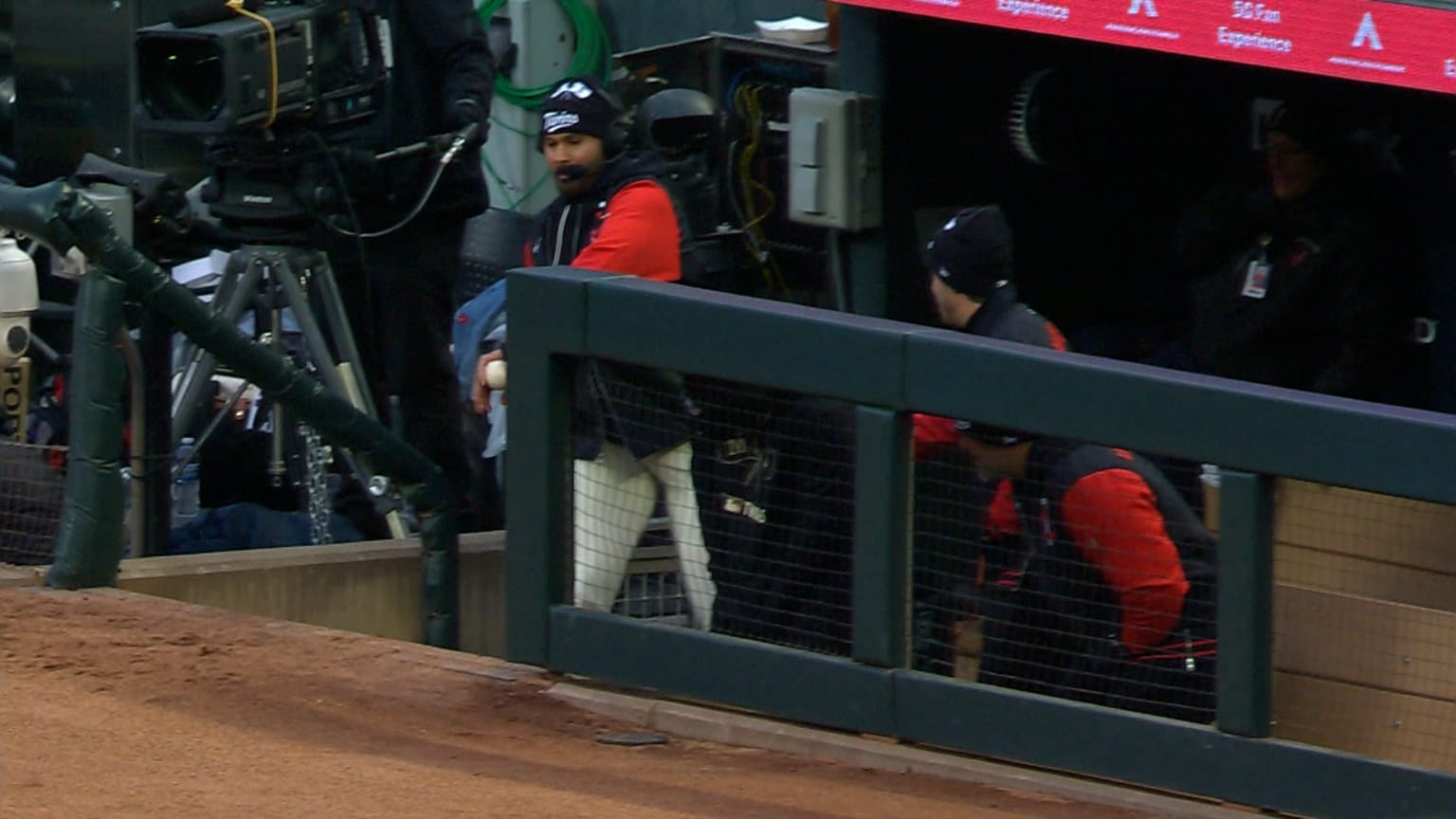 Pablo Lopez dodges foul ball during interview | 04/07/2026