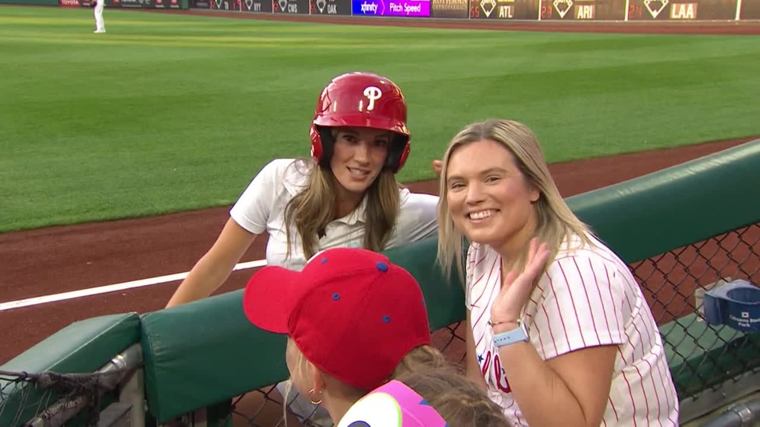 Taryn Hatcher works as ballgirl 08/22/2023 Philadelphia Phillies