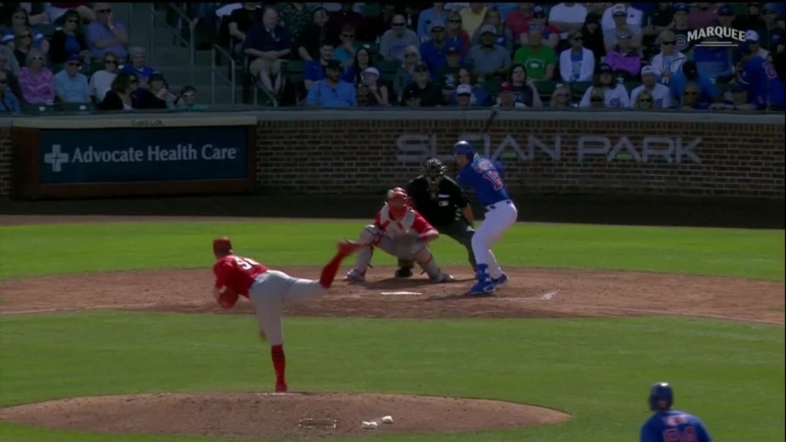 Patrick Wisdom Chicago Cubs Unsigned Hits A Three Run Home Photograph