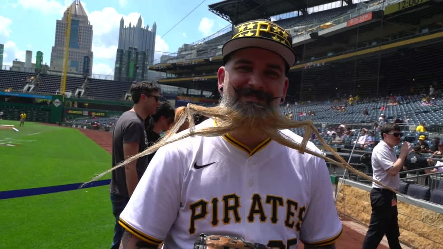 Wild facial hair stands out at first pitch | 07/02/2025 | Pittsburgh ...