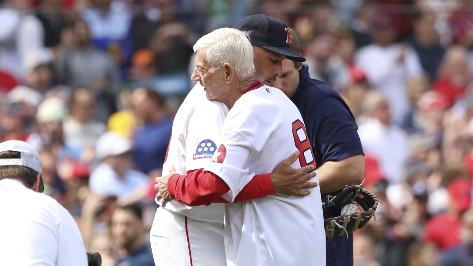 Carl Yastrzemski's ceremonial first pitch