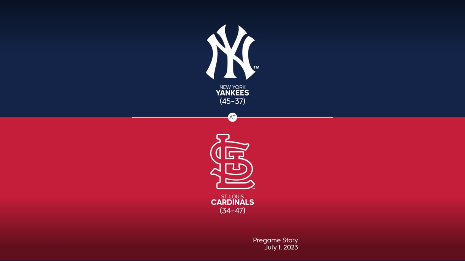 New York Yankees vs St. Louis Cardinals - July 01, 2023