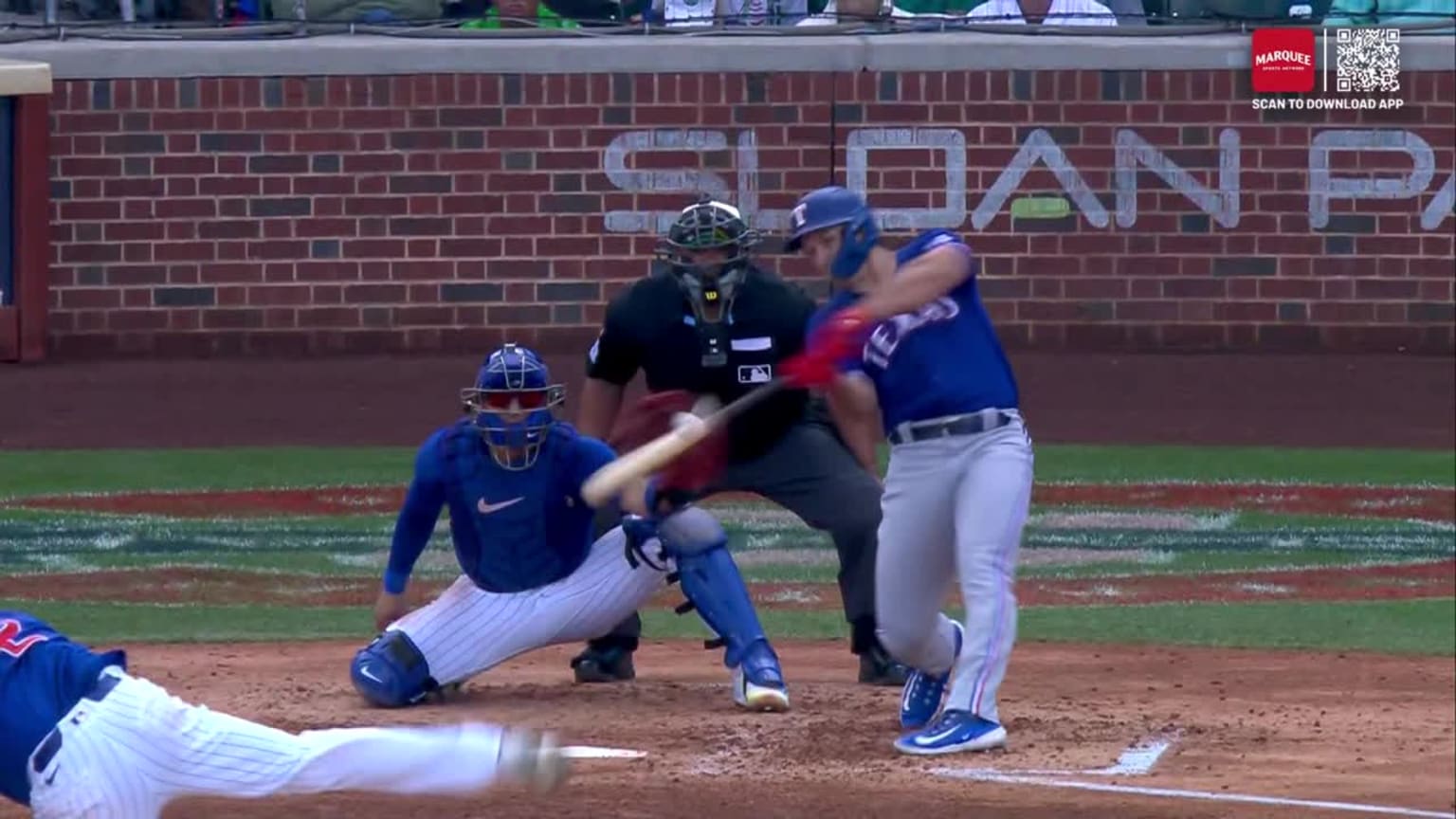 Wyatt Langford brings home a run with a base knock | 03/17/2024 | MLB.com